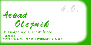 arpad olejnik business card